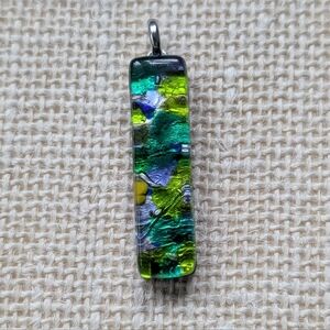 Green Murano Glass Pendant 1.5"